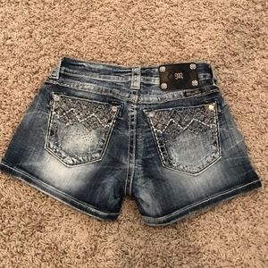 Miss Me Embroidered Jean Shorts